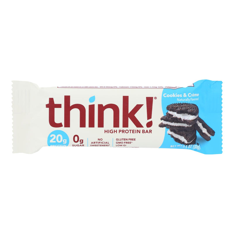 ThinkThin Cookies and Cream High-Protein Bar (Pack of 10 - 2.1 Oz) - Cozy Farm 