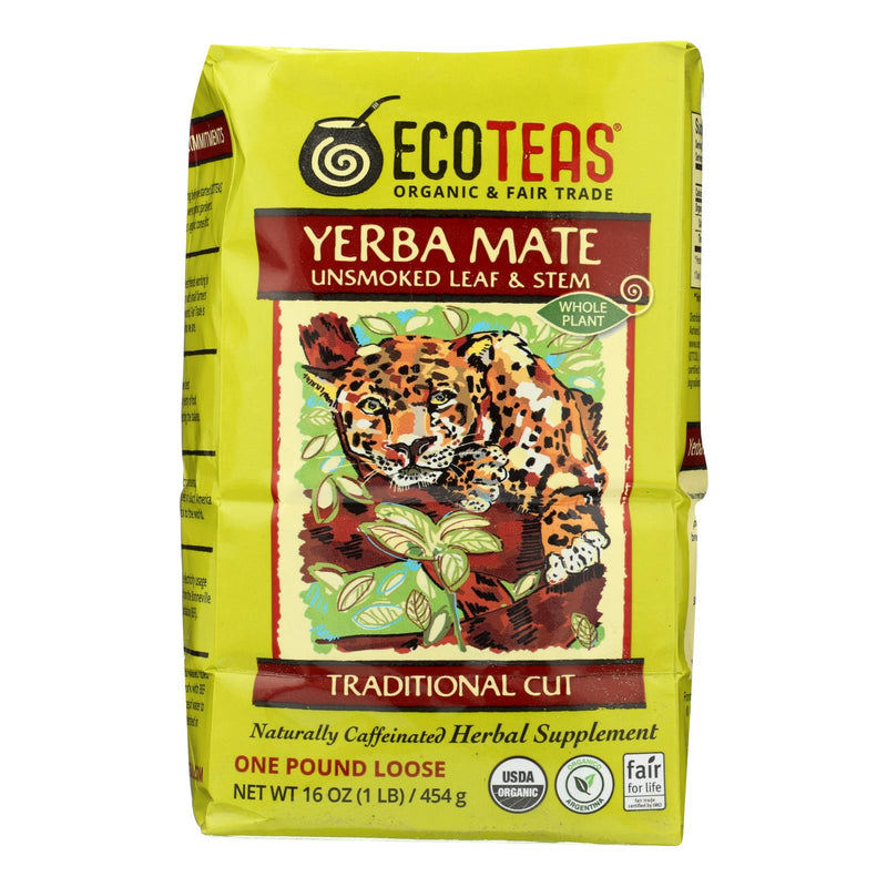 Ecoteas Organic Loose Yerba Mate - Traditional Cut - 1lb (Pack of 6) - Cozy Farm 