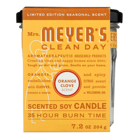 Mrs. Meyer's Clean Day Soy Candle, Orange Clove Fragrance, Pack of 6 - 7.2 Oz. Each - Cozy Farm 