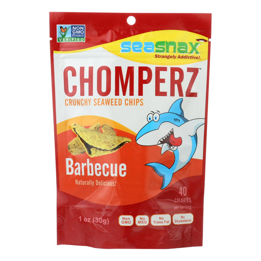 Seasnax Chomperz Crunchy Seaweed Chips - Barbecue (Pack of 8) - 1 Oz. - Cozy Farm 