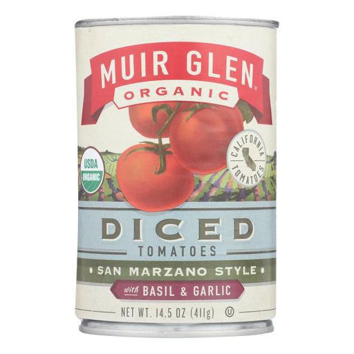 Muir Glen Diced Tomatoes with Basil and Garlic, 14.5 Oz (Pack of 12) - Cozy Farm 