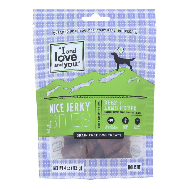 I and Love and You Nice Beef + Lamb Jerky Bites Dog Treats (6 Pack, 4 Oz. Each) - Cozy Farm 