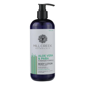 Mill Creek Botanicals Aloe Vera & PABA Moisturizing Lotion, 14 Fl. Oz. - Cozy Farm 