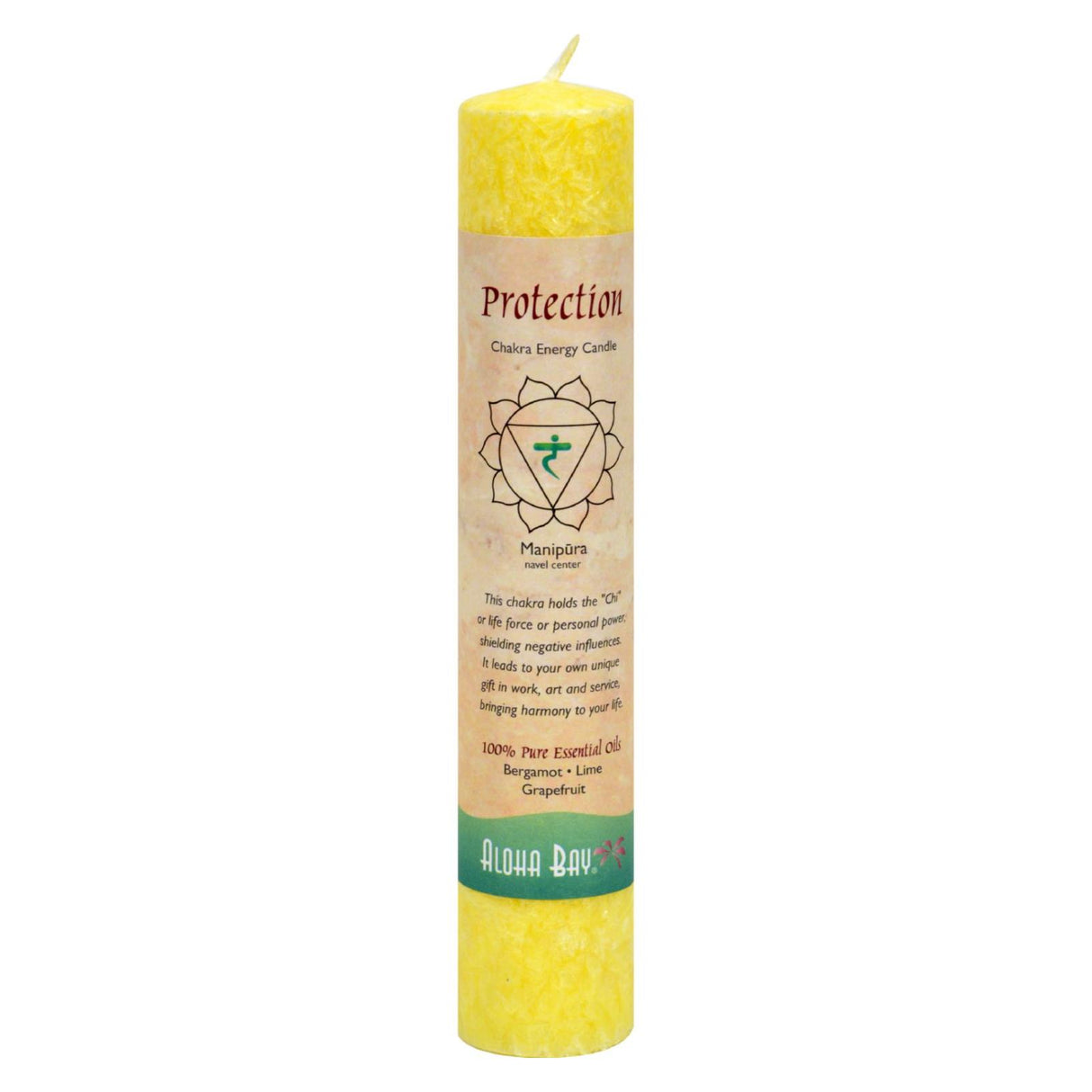 Aloha Bay Chakra Pillar Candle - Protection, Yellow, 1 Lb - Cozy Farm 