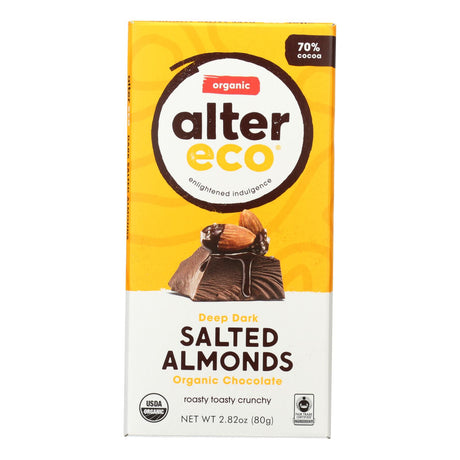 Alter Eco Organic Dark Salted Almonds Chocolate Bar, 2.82 Oz (Pack of 12) - Cozy Farm 