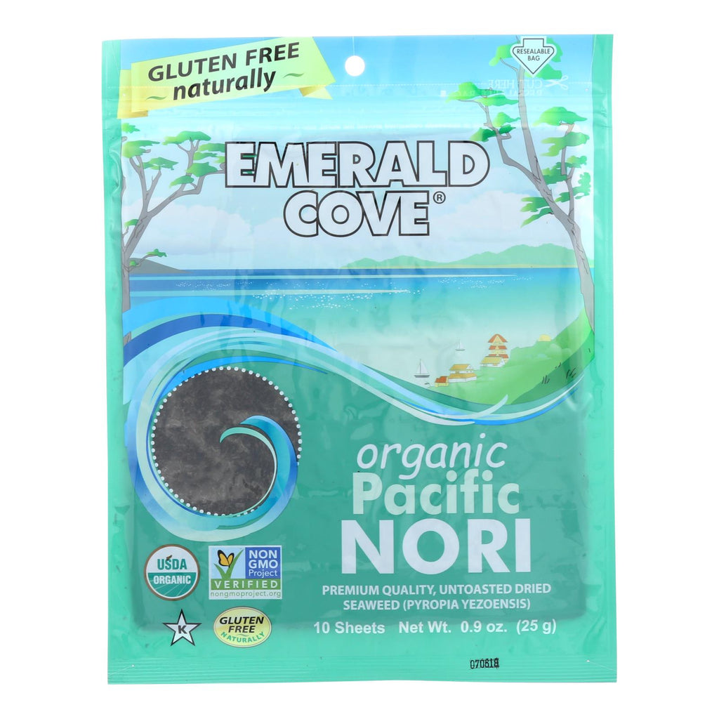 Organic Emerald Cove Pacific Nori (Pack of 6) - Untoasted Hoshi Silver Grade, 0.9 Oz - Cozy Farm 