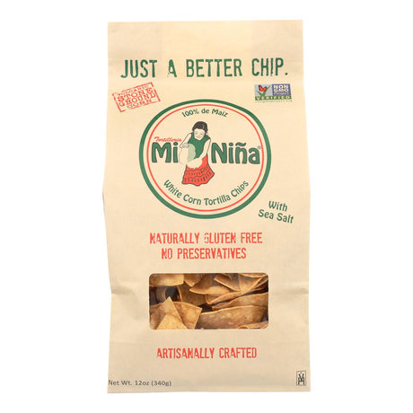 Mi Nina's Crisp Sea Salt White Corn Tortilla Chips (Pack of 9 - 12 Oz.) - Cozy Farm 