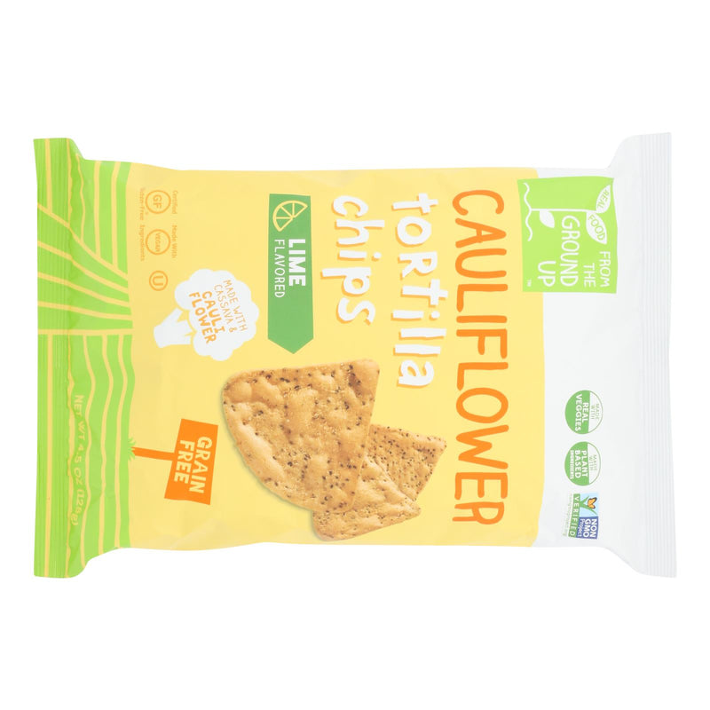 From The Ground Up Tort Chips Cauliflower & Lime (Pack of 12) - 4.5 Oz Each - Cozy Farm 