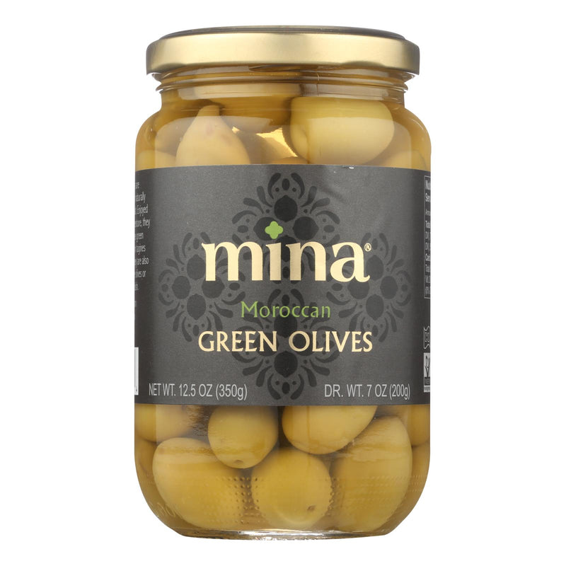 Mina Green Olives (Pack of 6 - 12.5 Oz.) for Salty and Savory Delights - Cozy Farm 