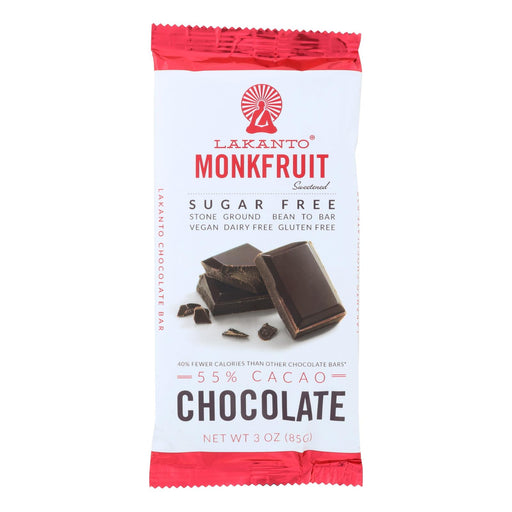 Lakanto Monkfruit Sweetened Chocolate Bar - 55% Cocoa - 3 Oz. (Pack of 8) - Cozy Farm 