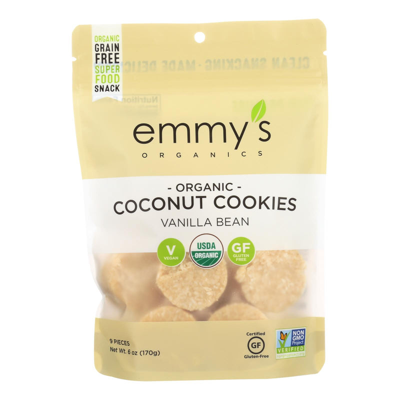 Emmy's Organics Vanilla Organic Coconut Cookies (Pack of 8 - 6 Ounces) - Cozy Farm 