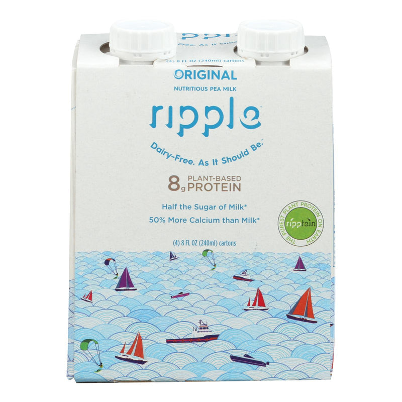 Ripple Plant-Based Original Pea Protein Aseptic Milk (Pack of 4 - 8 Fl Oz. each) - Cozy Farm 