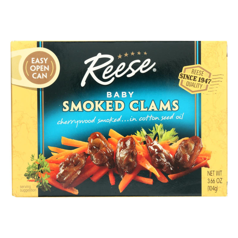 Reese Smoked Baby Clams (Pack of 10 - 3.66 Oz) - Delicacy for Coastal Palates - Cozy Farm 
