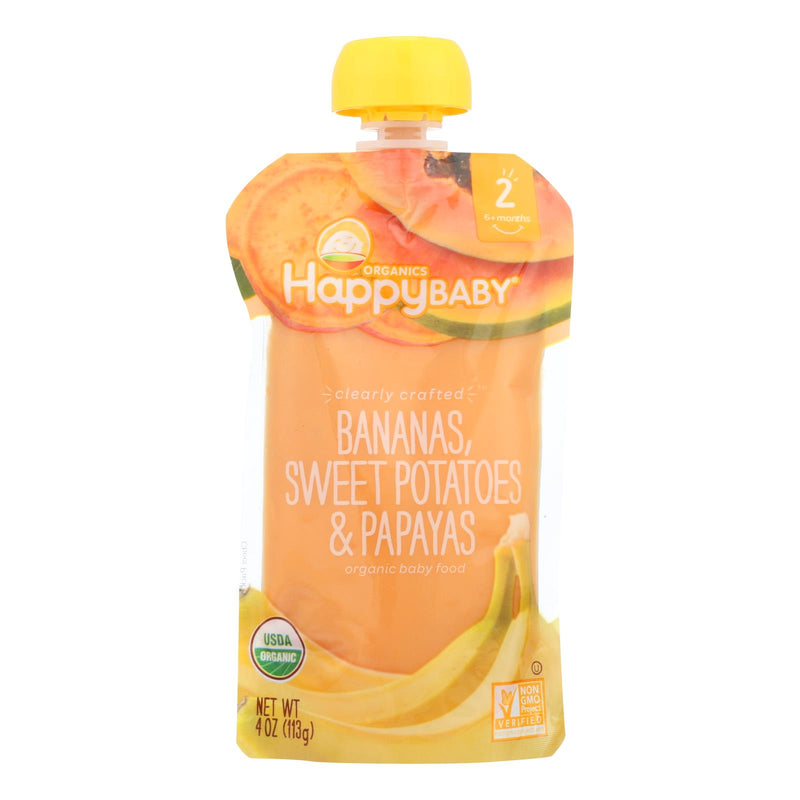 Happy Baby Clearly Crafted Bananas, Sweet Potatoes & Papayas (16 - 4 Oz. Pouches) - Cozy Farm 