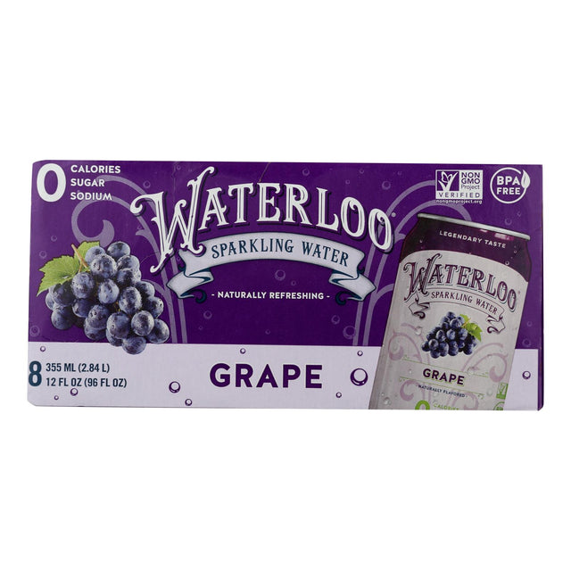 Waterloo Sparkling Grape Water (Pack of 3 - 8/12 fl oz Bottles) - Cozy Farm 