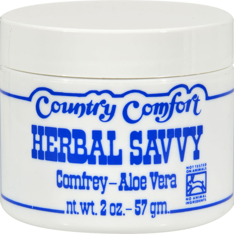 Country Comfort Herbal Savvy Comfrey Aloe Vera Soothing Skin Cream - Ideal for Eczema, Psoriasis - 2 Oz - Cozy Farm 