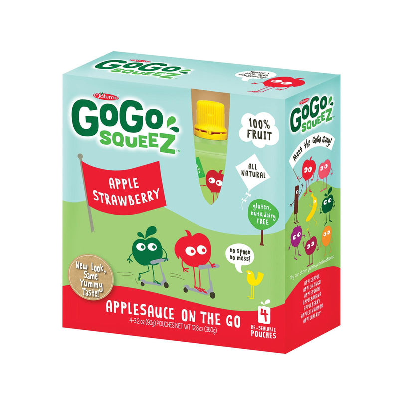 Gogo Squeeze Organic Applesauce (Pack of 12) - Sweet Strawberry Flavor - 3.2 Oz. Pouches - Cozy Farm 