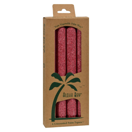 Aloha Bay Palm Tapers - Pack of 4 Burgundy Candles - Cozy Farm 