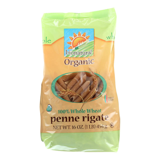 Bionaturae Whole Wheat Penne Rigate, USDA Organic, Pack of 12 (16 Oz Per Box) - Cozy Farm 