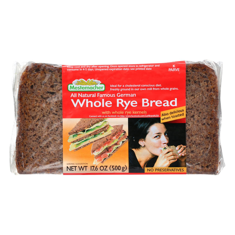 Mestemacher Organic Rye Whole Grain Bread, 17.6 Oz (Pack of 12) - Cozy Farm 