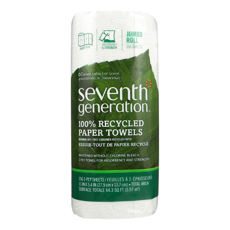 Seventh Generation Premium White Paper Towels - 156 Sheet Roll (Pack of 24) - Cozy Farm 