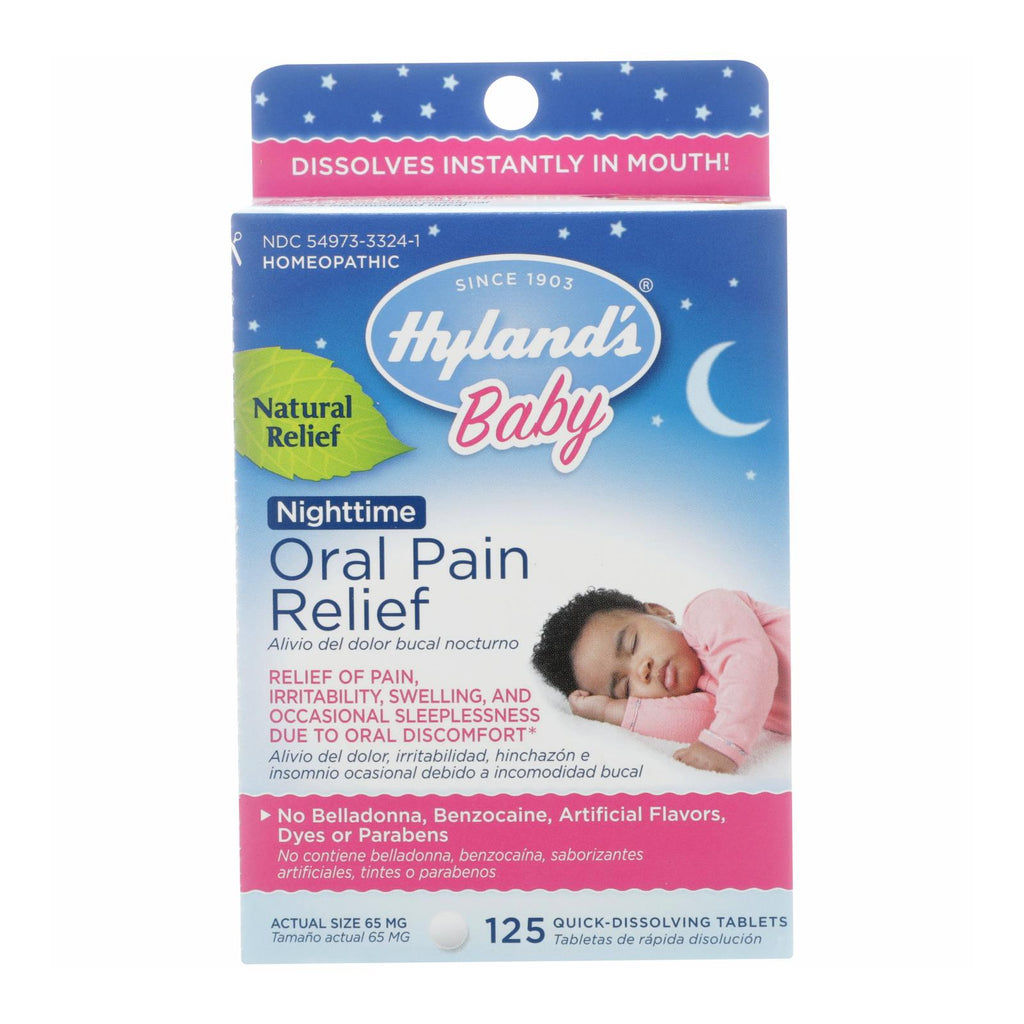 Hyland's Homeopathic Baby Night Oral Pain Relief (Pack of 1 - 125 Tablets) - Cozy Farm 