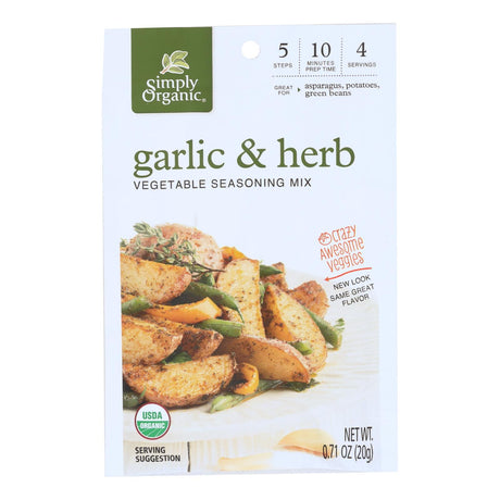 Simply Organic Garlic and Herb Vegetable Seasoning Mix, Organic, .71 Oz, Case of 12 - Cozy Farm 