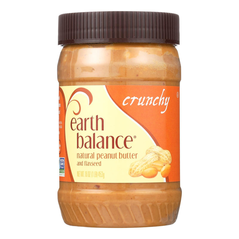 Earth Balance Crunchy Peanut Butter with Flaxseed, 16 Oz. (Pack of 12) - Cozy Farm 