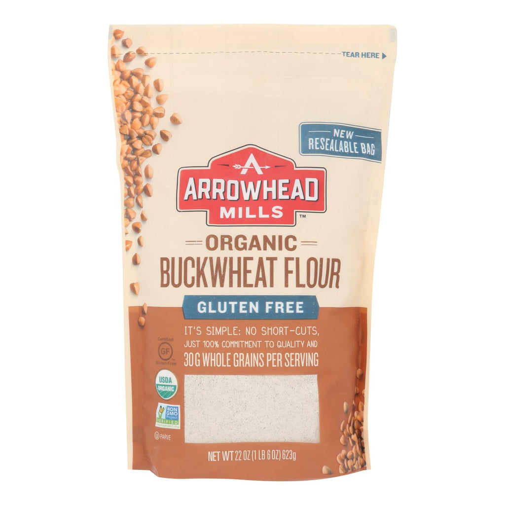 Arrowhead Mills Organic Buckwheat Flour (Pack of 6) - Gluten Free - 22 Oz. - Cozy Farm 