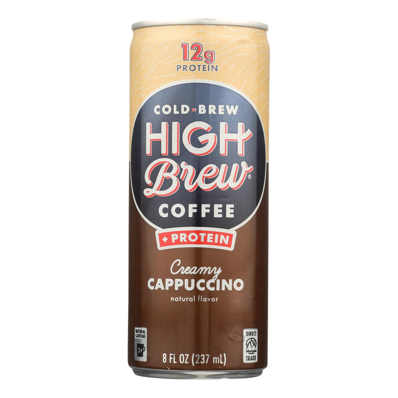 High Brew Coffee Cold Brew Coffee - Creamy Cappuccino - Case Of 12 - 8 Fl Oz - Cozy Farm 