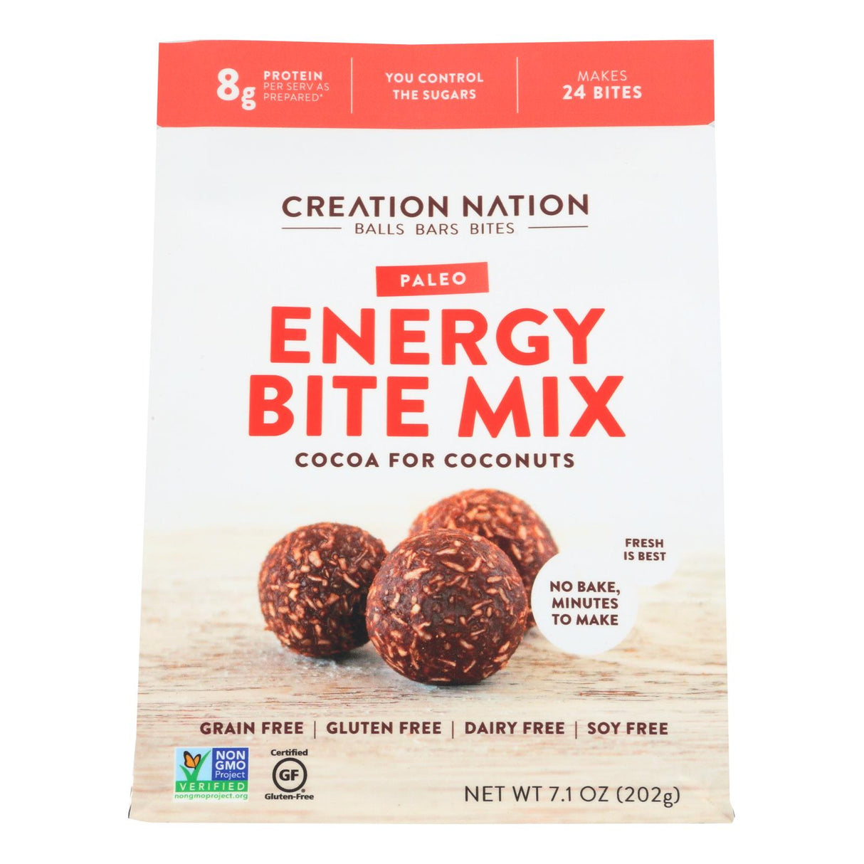 Creation Nation Cocoa Coconut Energy Bite Mix (Pack of 6 - 7.1 Oz.) - Cozy Farm 