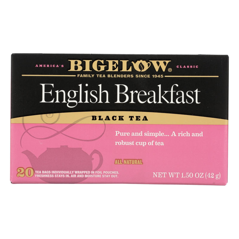 Bigelow English Breakfast Black Tea, Refreshing Start to Your Day (Pack of 6 - 20 Tea Bags) - Cozy Farm 