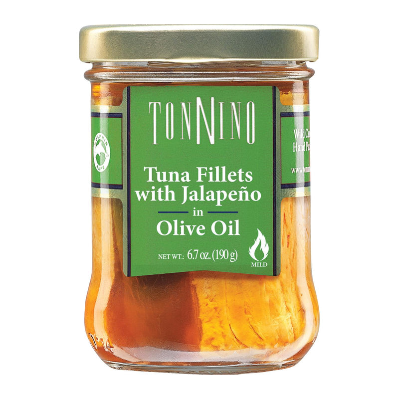 Tonnino Premium Wild Caught Tuna Fillets Infused with Zesty Jalapeno in Olive Oil (Pack of 6 - 6.7 Oz.) - Cozy Farm 