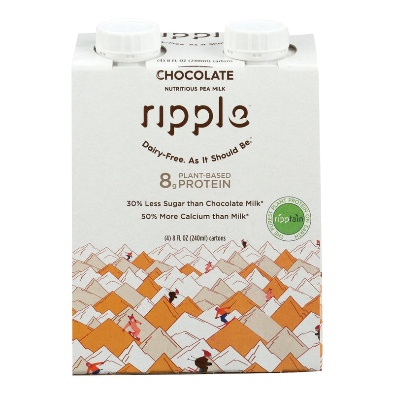 Ripple Plant-Based Chocolate Aseptic Pea Protein 8 Fl. Oz. 4-Pack - Cozy Farm 