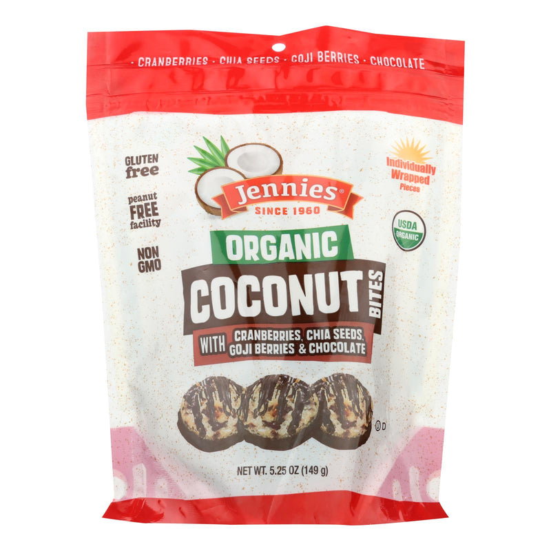Jennies Coconut Bites, Cranberry Goji, 5.25 Oz., Pack of 6 - Cozy Farm 