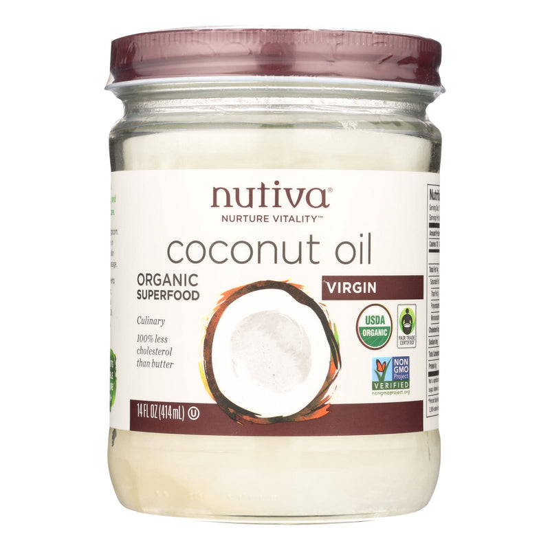 Nutiva Organic Superfood Virgin Unrefined Coconut Oil, 14 Oz (Pack of 6) - Cozy Farm 