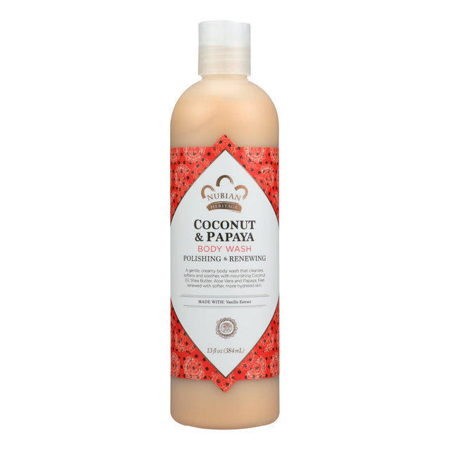 Nubian Heritage Coconut & Papaya Revitalizing Body Wash (13 Fl Oz) - Cozy Farm 