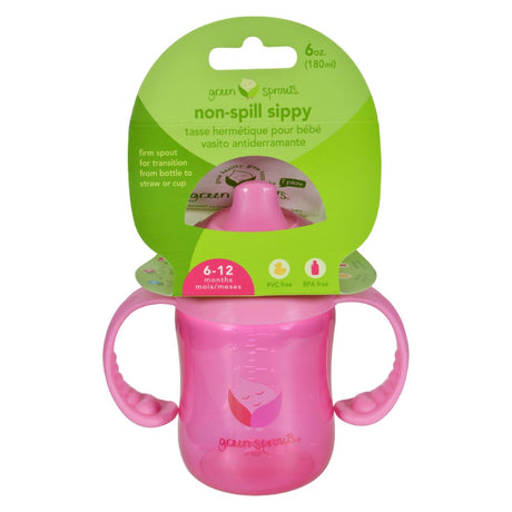 Green Sprouts Non-Spill Sippy Cup - Pink, 9 oz - Cozy Farm 