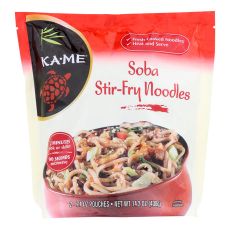 Ka'me Soba Stir Fry Noodles: 6-Pack of 14.2 oz. Authentic Japanese Buckwheat Noodles, Non-GMO - Cozy Farm 