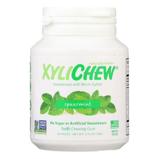 Xylichew Sugar-Free Spearmint Chewing Gum (Pack of 4 - 60 Pieces Each) - Cozy Farm 
