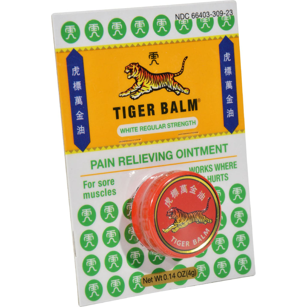 Tiger Balm Pain-Relieving Ointment  - White Regular Strength - 0.14 Oz - Cozy Farm 