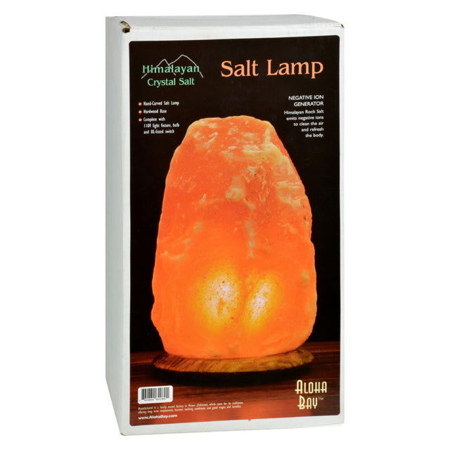 Himalayan Pink Salt Lamp with Wood Base - Cozy Farm 