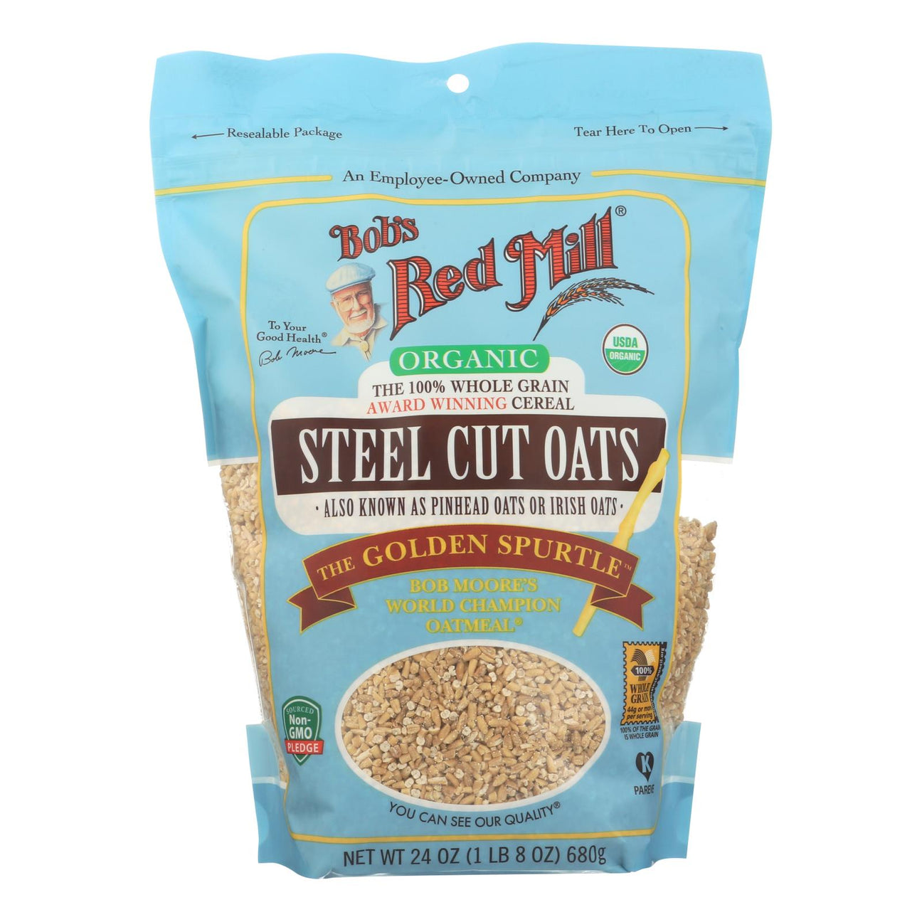 Bob's Red Mill Organic Steel Cut Oatmeal, 24oz Bag (Pack of 4) - Cozy Farm 