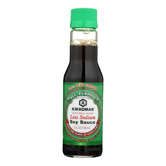 Kikkoman Less Sodium Soy Sauce (Pack of 12 - 5 Oz.) - Cozy Farm 