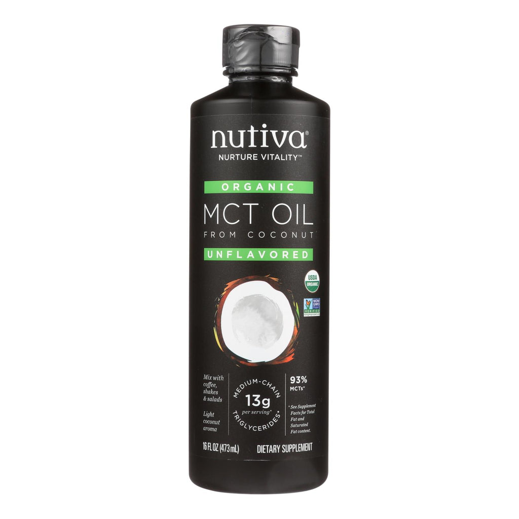 Nutiva 100% Organic MCT Oil (Pack of 16 Fl Oz) - From Coconut, Unflavored. - Cozy Farm 