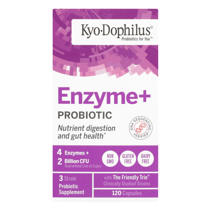 Kyolic Kyo-dophilus Probiotics Plus Enzymes - Enhanced Digestive Support with 60 Billion CFUs and Enzymes - 120 Capsules - Cozy Farm 