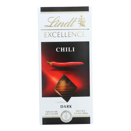 Lindt Chocolate Bar - Dark Chocolate - 47 Percent Cocoa - Excellence - Chili - 3.5 Oz Bars - Case Of 12 - Cozy Farm 