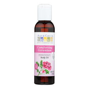 Aura Cacia Comforting Geranium Aromatherapy Body Oil, 4 Fl Oz - Cozy Farm 