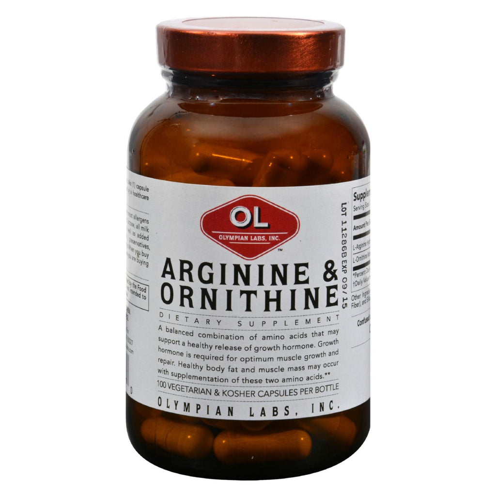 Olympian Labs Arginine and Ornithine - 100 Vegetarian Capsules - Cozy Farm 