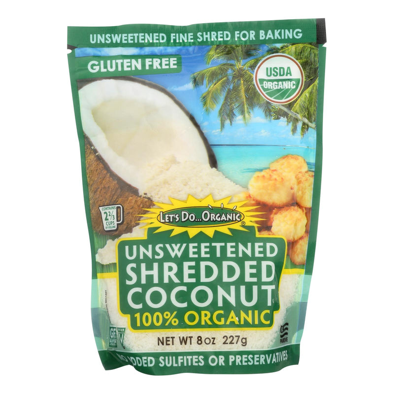 Let's Do Organics Shredded Coconut Unsweetened 8 Oz. (Pack of 12) - Cozy Farm 